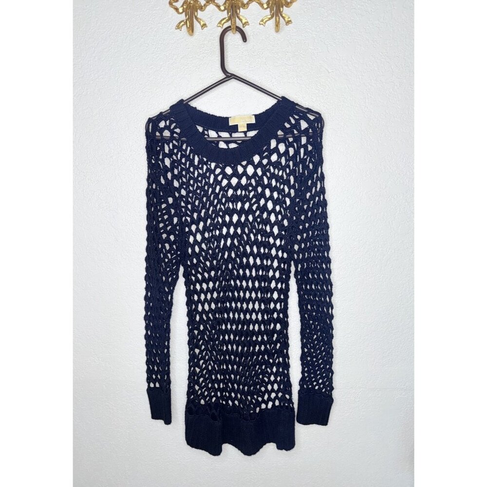 Michael Kors Knit Dress Swim Cover Wool Blend Black Mini Cover Up Dress M/L B